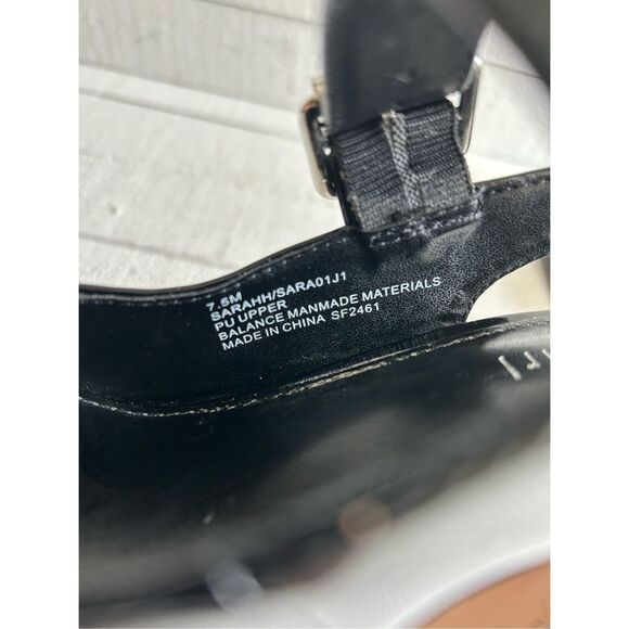 Madden Girl Black Patent Platform Mary Jane Slingback Heels 7.5M Square Toe Y2K - Picture 3 of 11